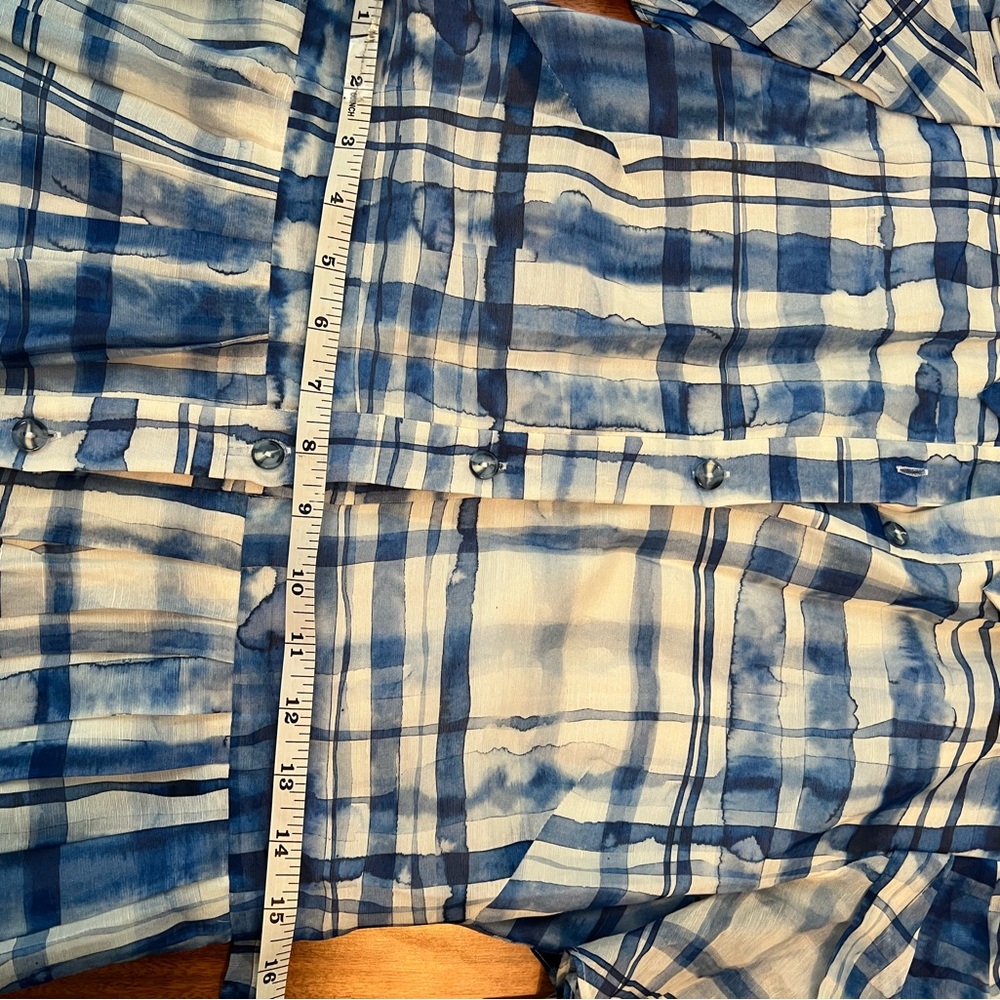 NWT Shoshanna Blue Watercolor Linen Dress - Picture 15 of 17